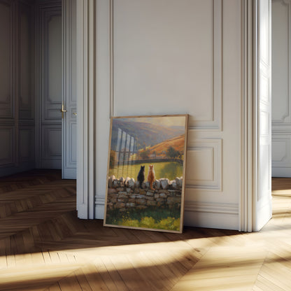 Cats Overlooking Valley Poster