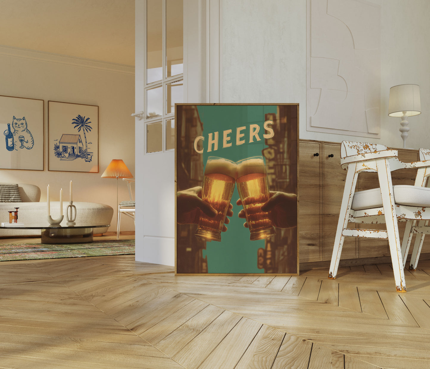 Urban Beer Toast Vintage Poster