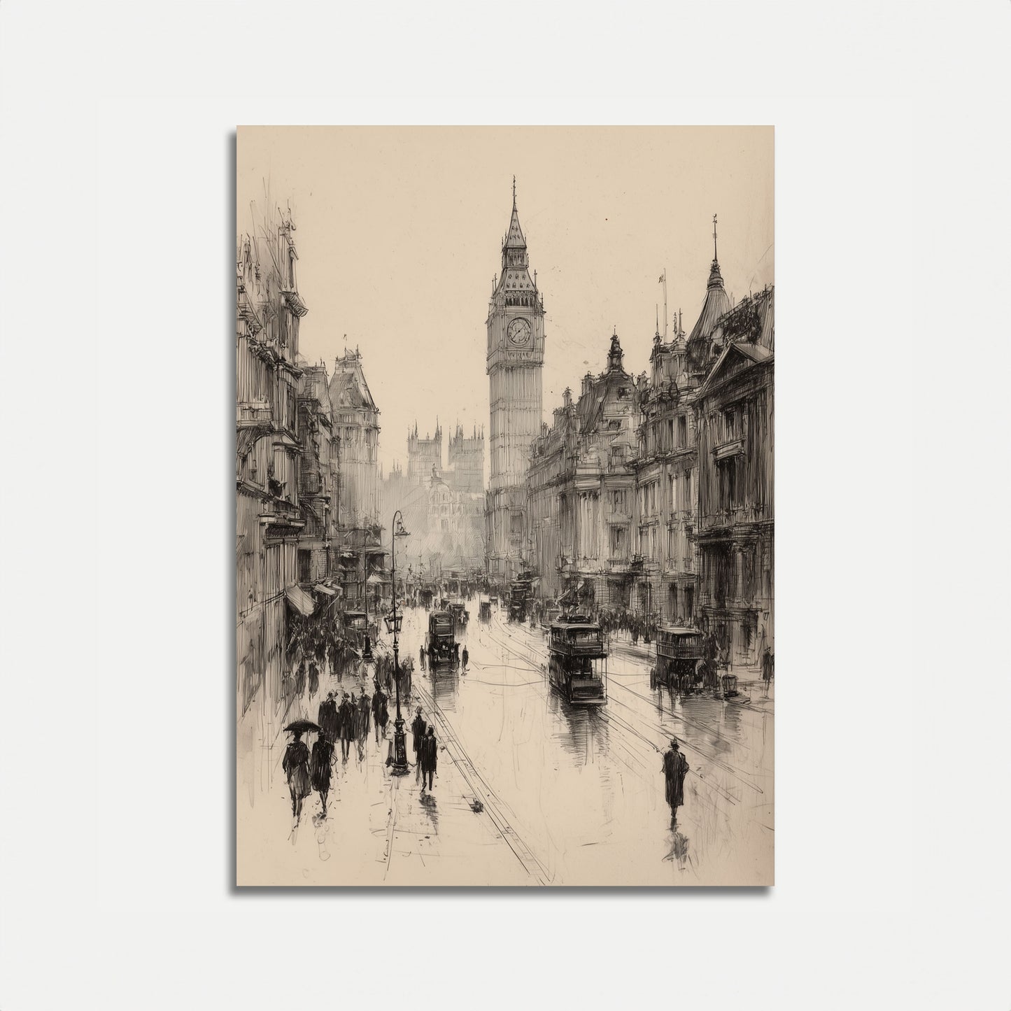London Cityscape Vintage Poster