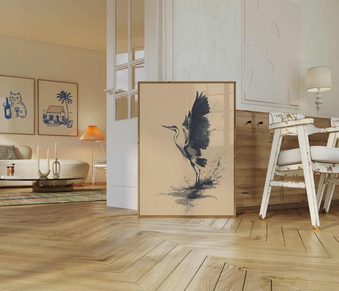 Großer Blaureiher im Flug Poster