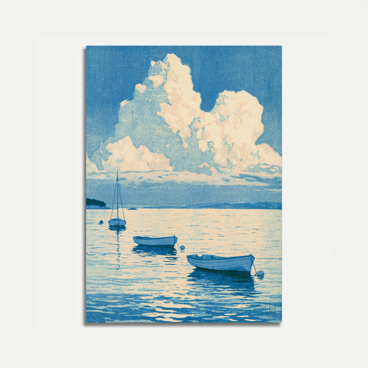 Segelboote auf ruhigem Wasser Poster