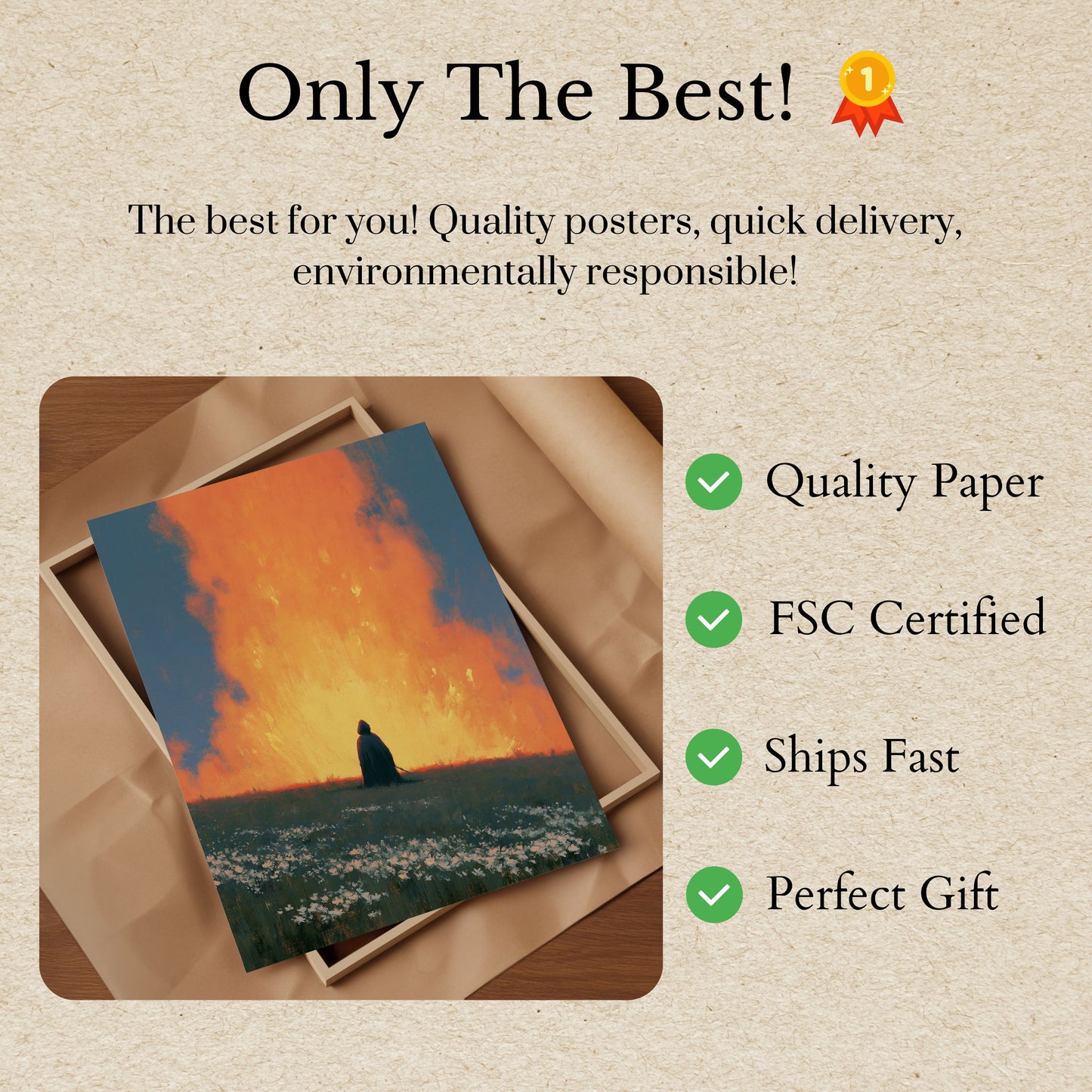 Solitary Figure in Fire Poster