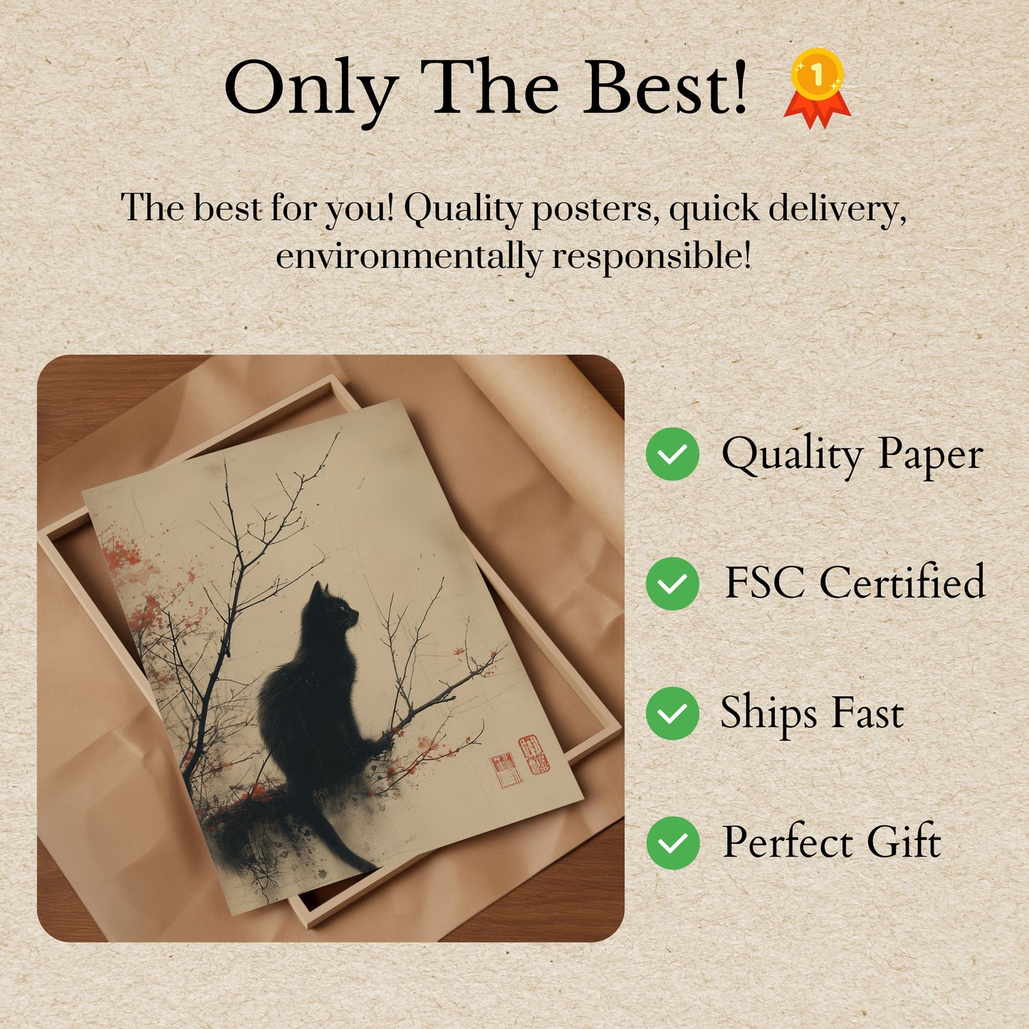 Midnight Feline Silhouette Poster