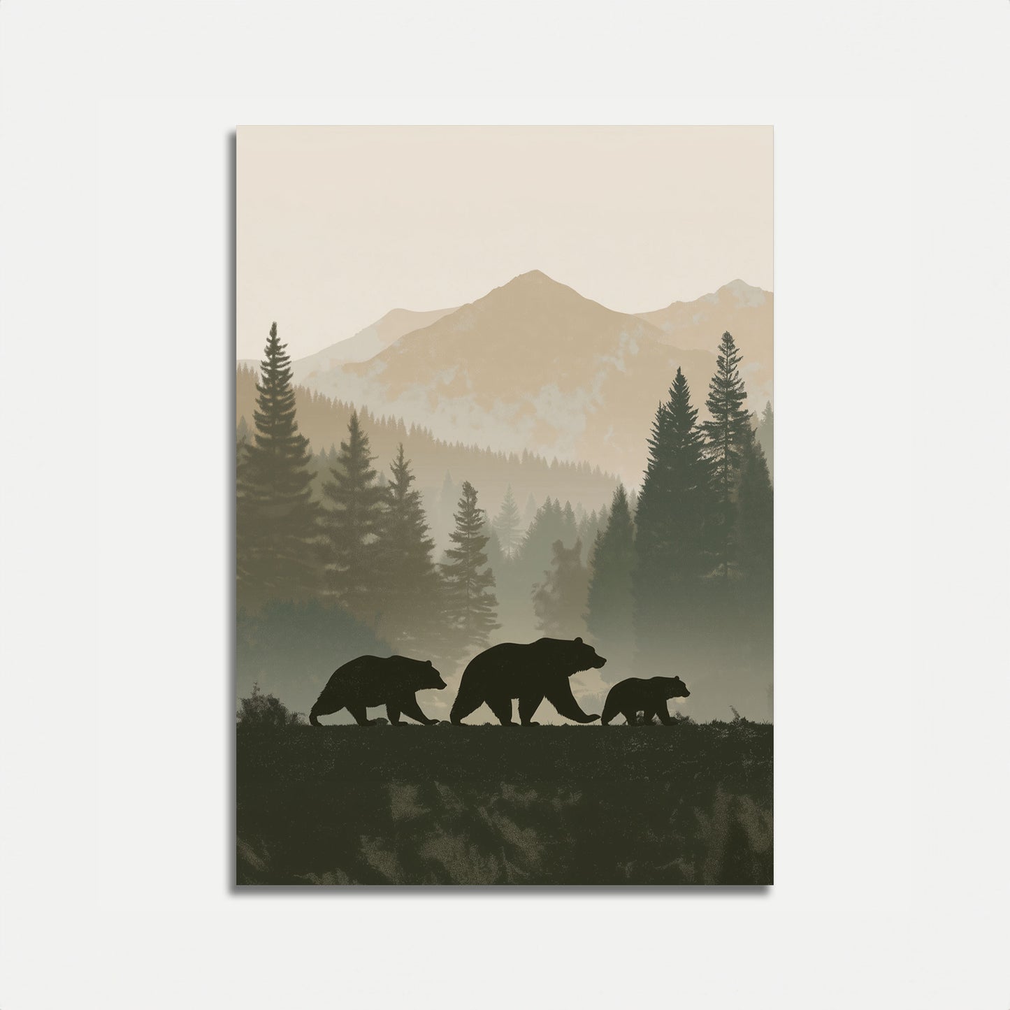 Mountain Bears Forest Poster