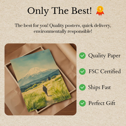 Solitary Journey Mount Fuji Poster