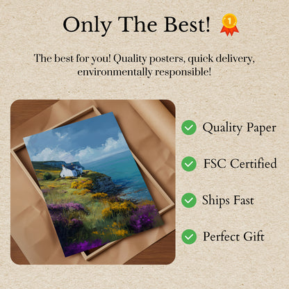 Pôster de Paisagem de Penhascos de Cabana Costeira