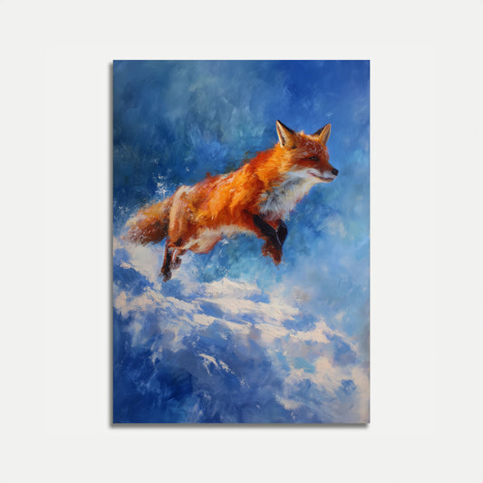 Affiche Renard Bondissant à Travers les Nuages