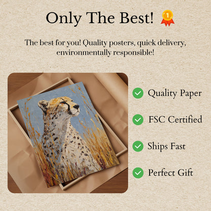 Majestic Cheetah in Grasslands Poster