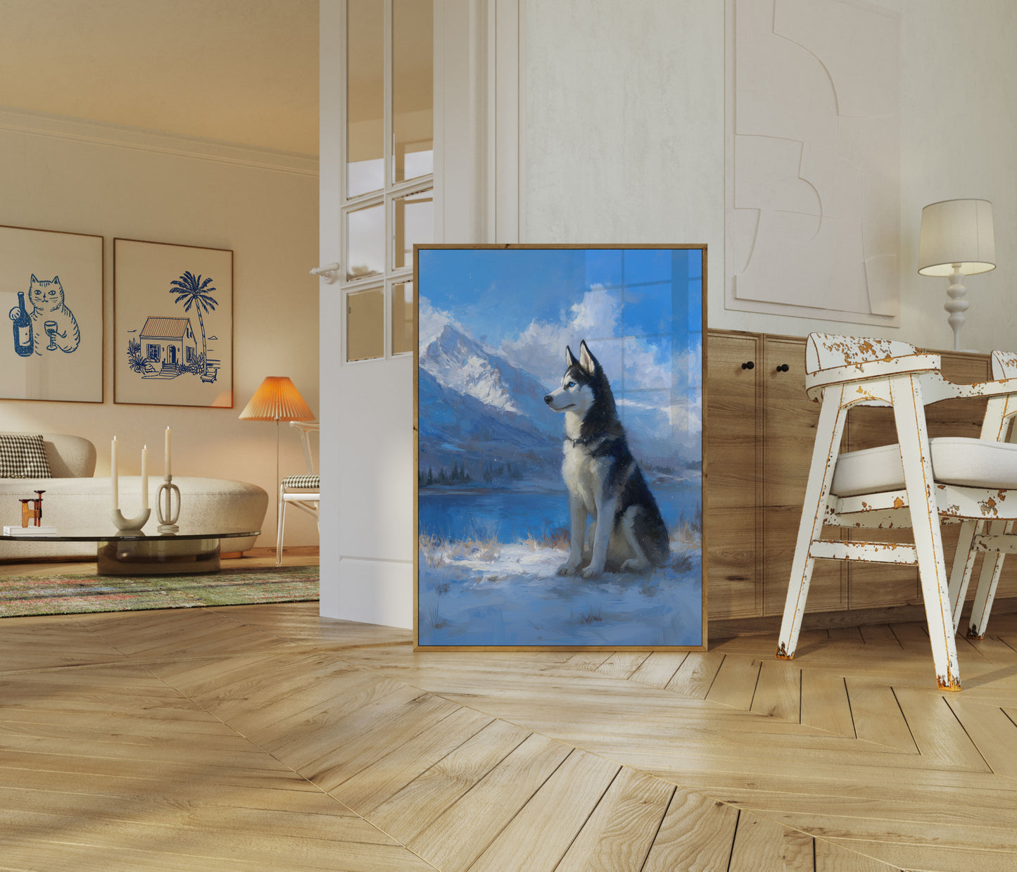 Majestic Husky Mountain Poster