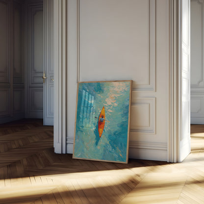 Kayaker on Turquoise Waters Poster