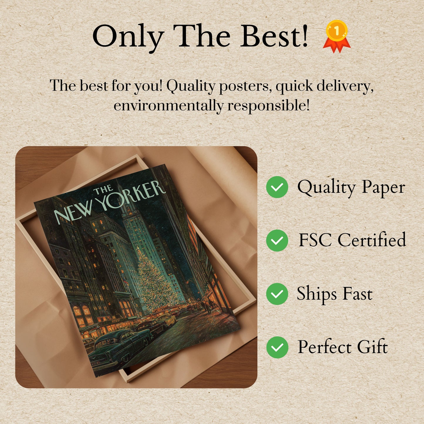 New York Christmas Night Poster