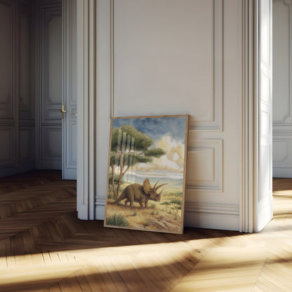 Póster de la antigua naturaleza del Triceratops