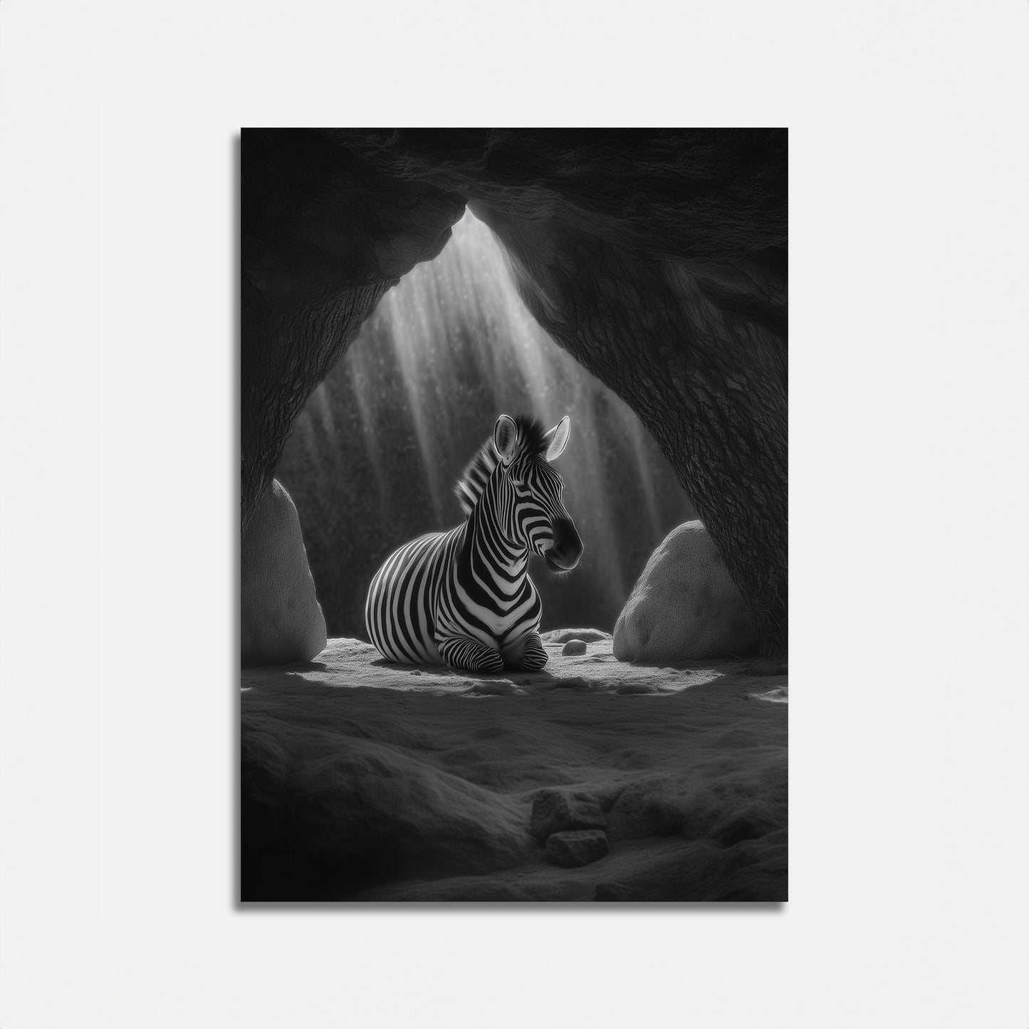 Zebra's Luminous Cave Sanctuary Poster