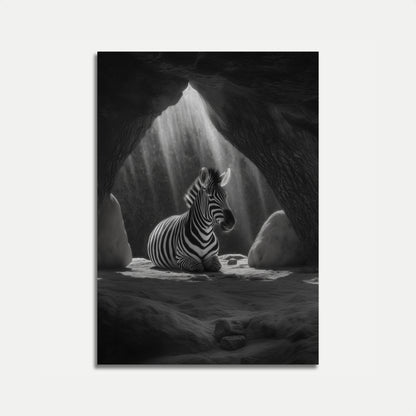 Zebra's Luminous Cave Sanctuary Poster