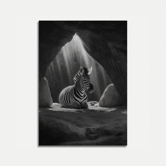 Zebra's Luminous Cave Sanctuary Poster