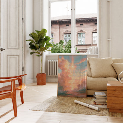 Heavenly Light Divine Cross Poster