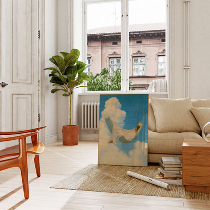 Girl Resting on Cloud Poster