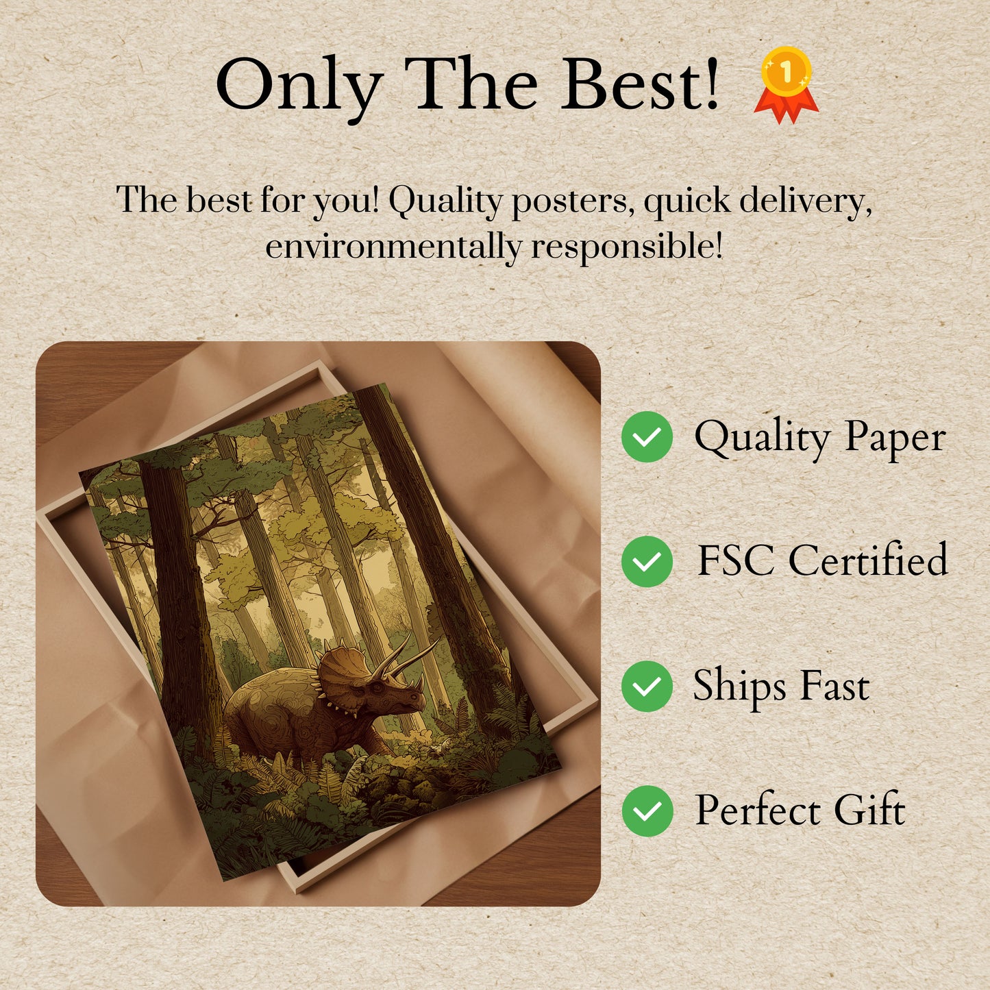 Ancient Forest Triceratops Poster