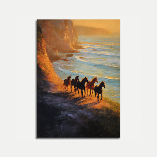 Wild Horses Beach Sunset Poster