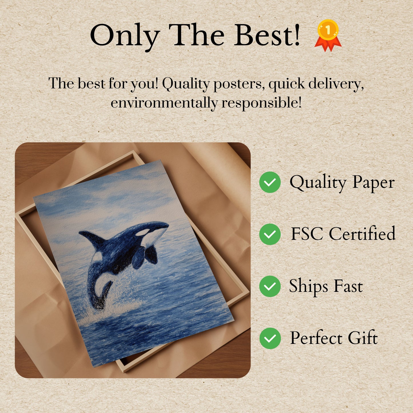 Majestic Orca Ocean Leap Poster