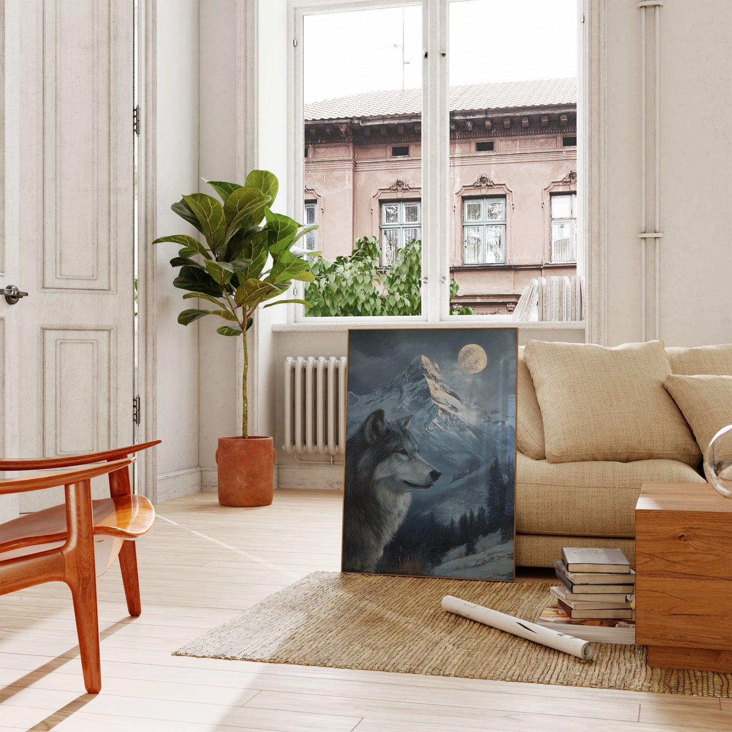 Moonlit Wolf Mountain Poster