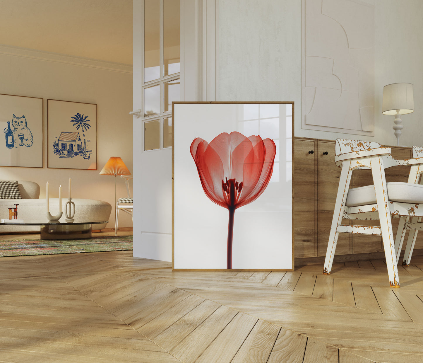 Manifesto Primo Piano Tulipano Rosso