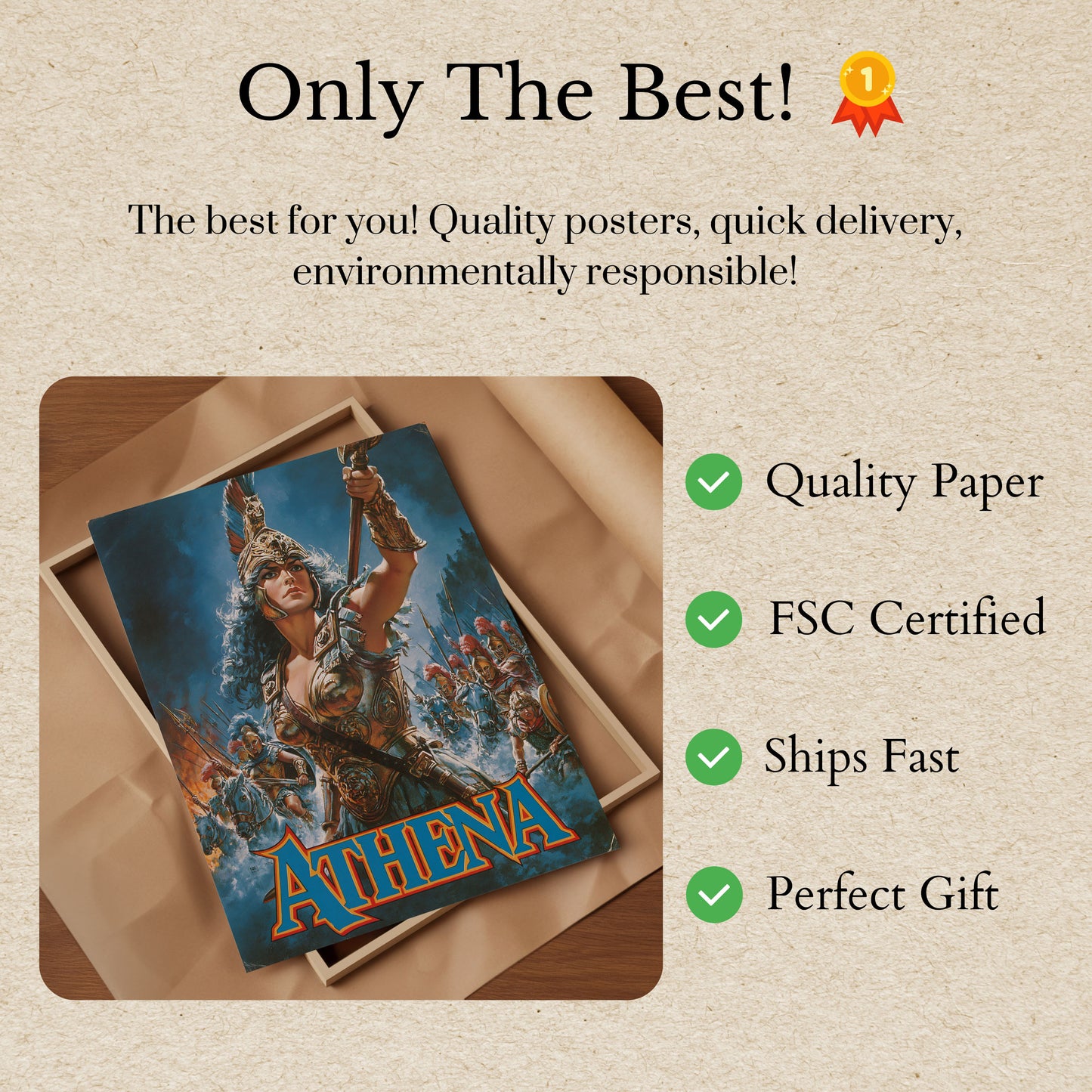 Athena Goddess Warrior Poster