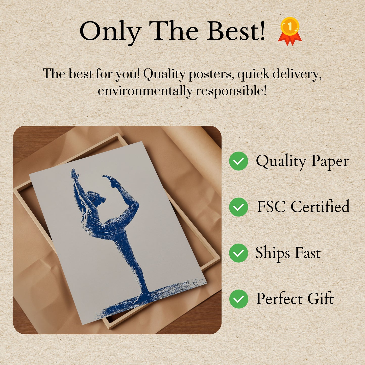 Blauer Yoga Balance Poster