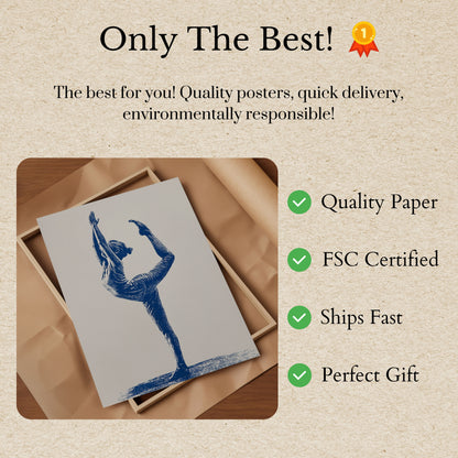 Blauer Yoga Balance Poster