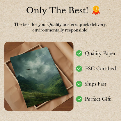 Eagle Soaring Mountain Valley Poster