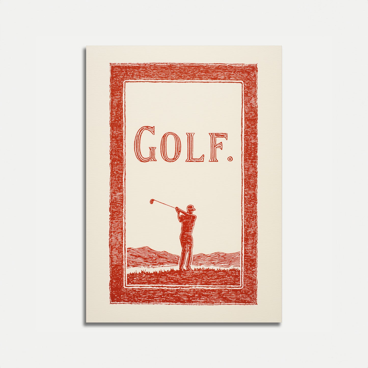 Affiche vintage de swing de golfeur