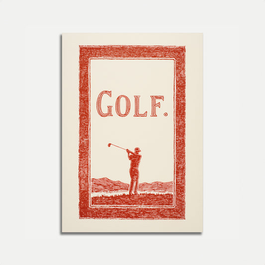 Vintage Golfer Swing Poster