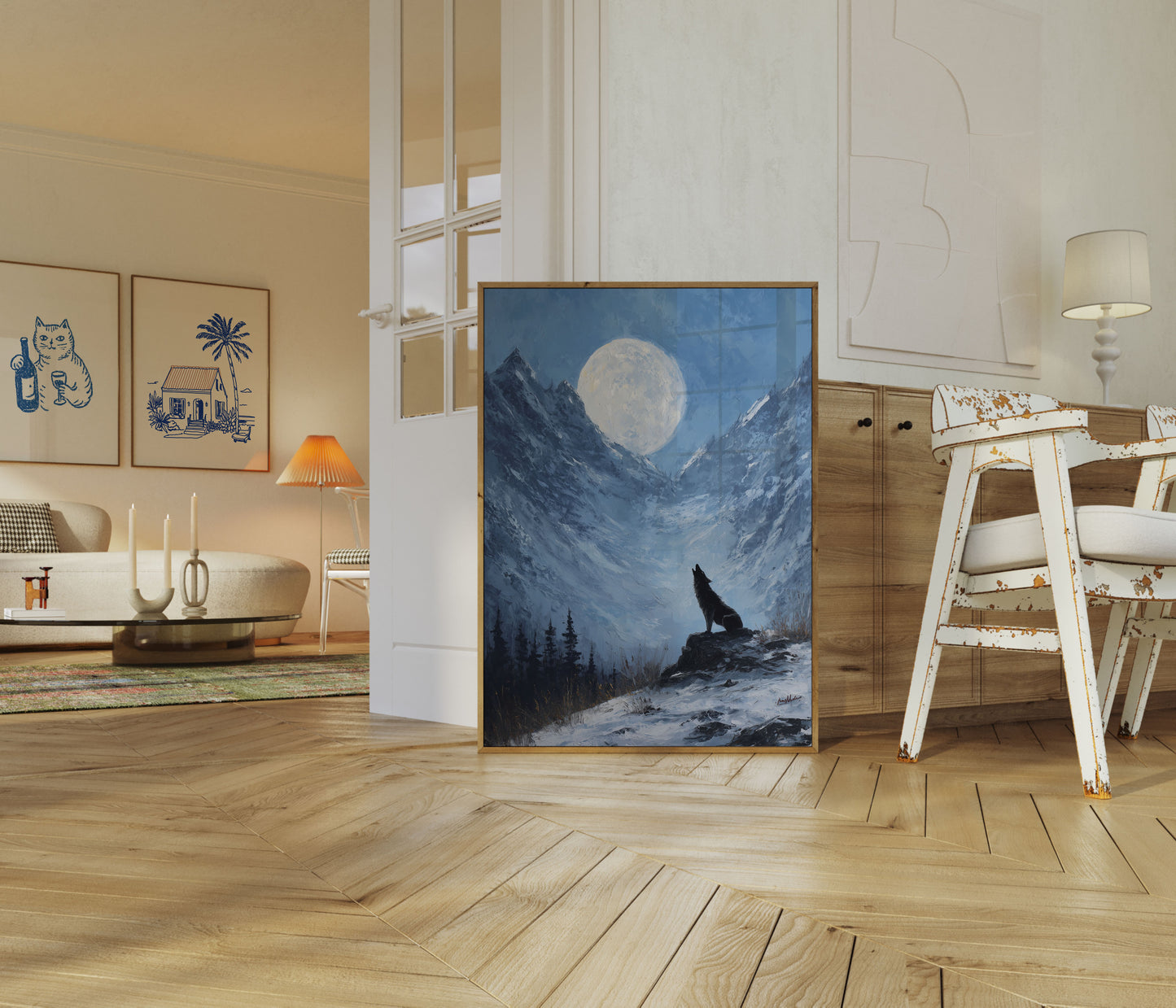 Lunar Howl Mountain Poster