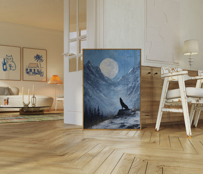 Lunar Howl Mountain Poster