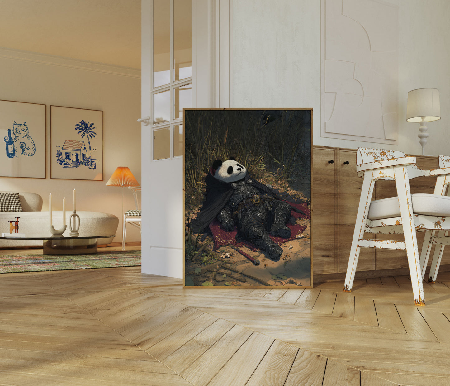 Warrior Panda Resting Poster