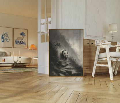 Misty Mountain Panda Poster