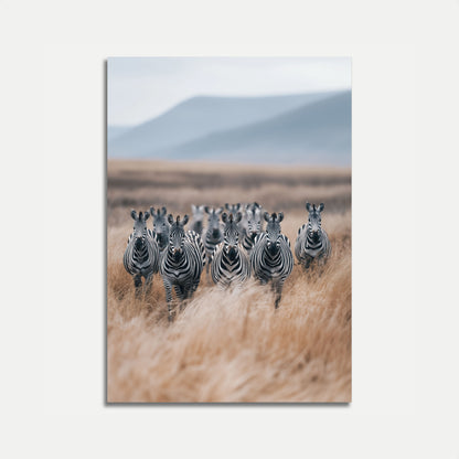 Zebra Herd Wildlife Poster