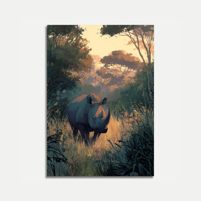 Póster de Serene Rhino Wilderness