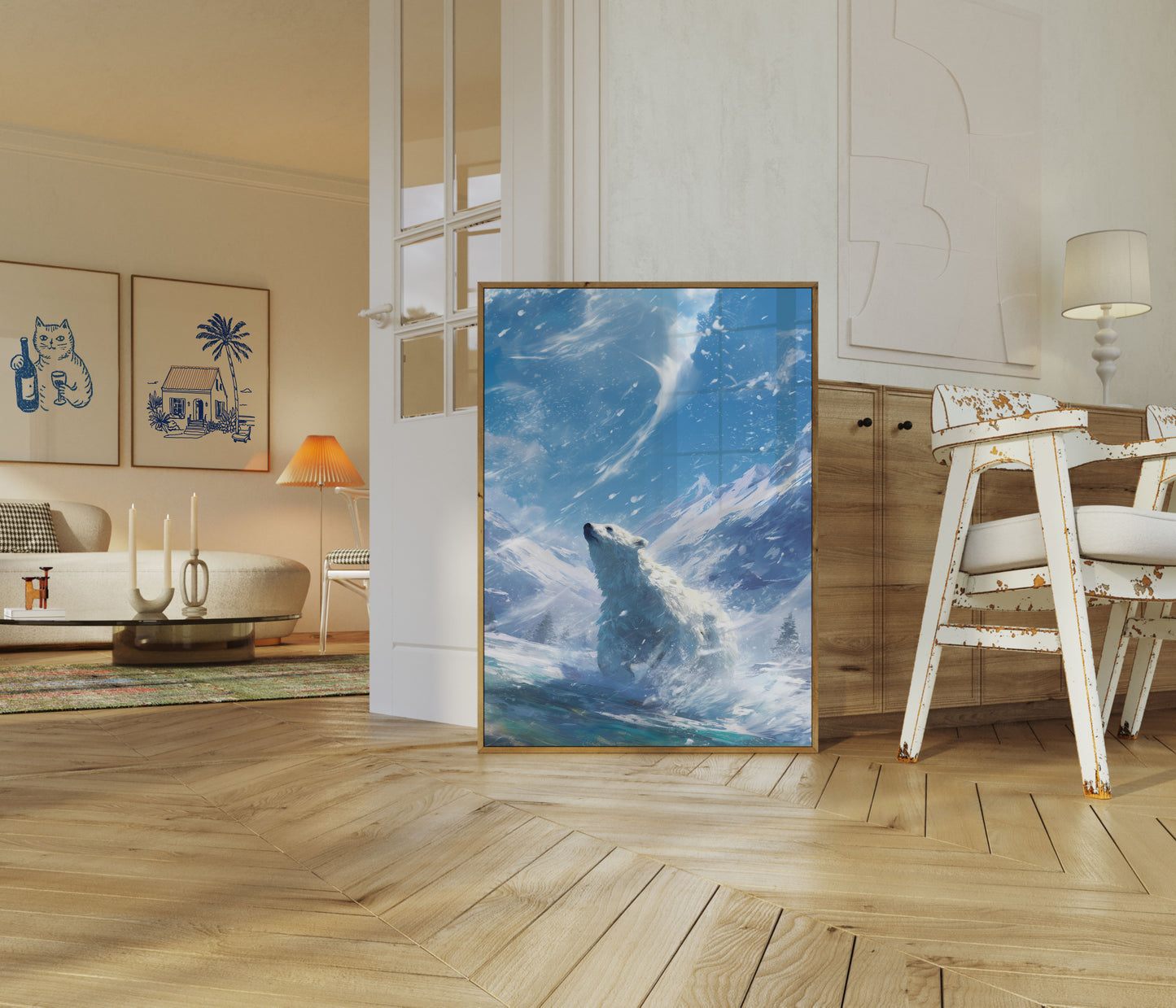 Póster de la majestuosidad invernal del oso polar