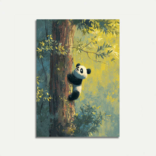 Climbing Panda Forest Poster