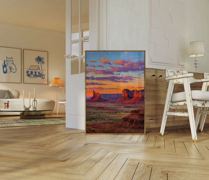 Póster Puesta de Sol del Desierto de Monument Valley