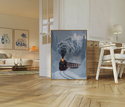 Affiche du Voyage Hivernal en Train à Vapeur