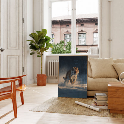 Majestic Tiger Winter Charge Poster