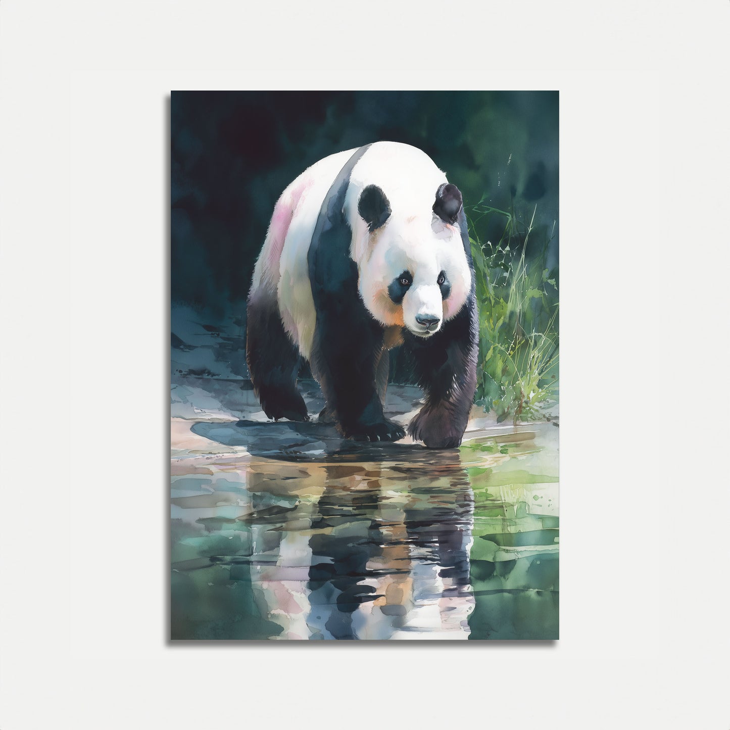 Reflective Panda Nature Poster