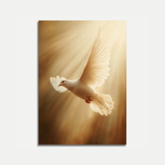 Ethereal White Dove Flight Poster