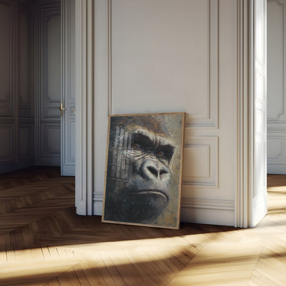 Póster de Pintura al Óleo de Retrato de Gorila