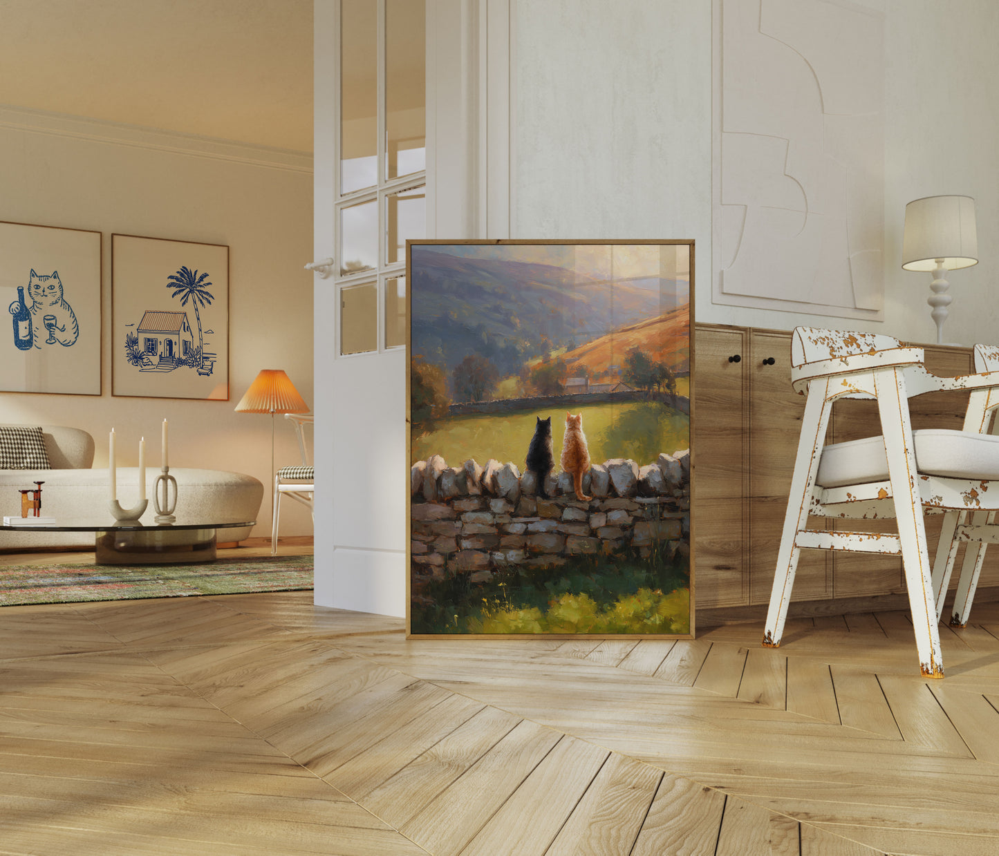 Cats Overlooking Valley Poster