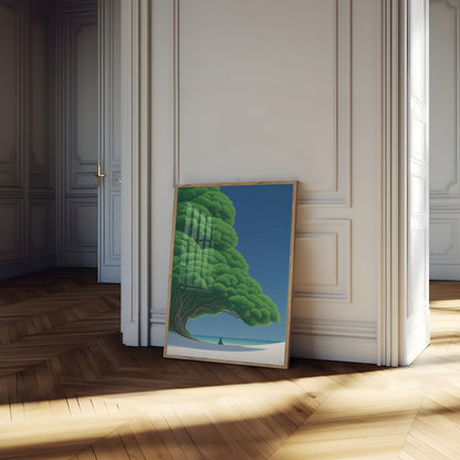 Zenová meditace pod starobylým stromem - plakát