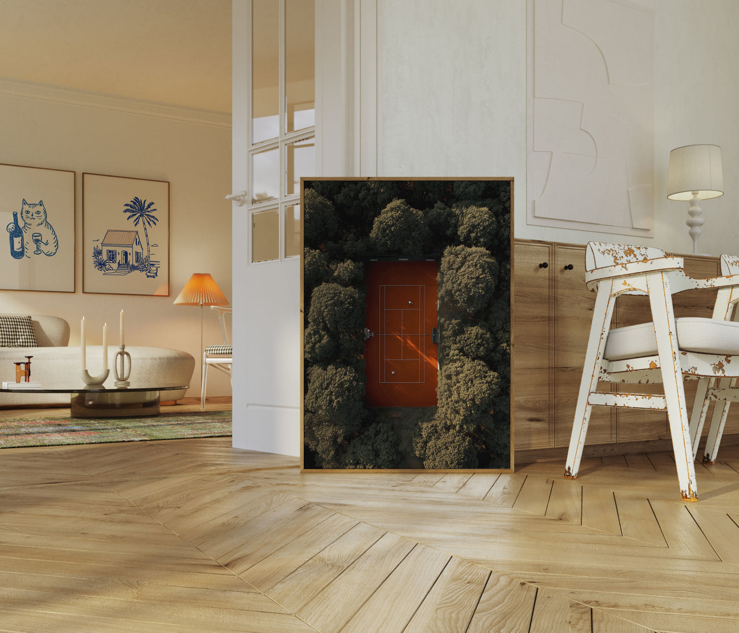 Forest Tennis Court Aerial Poster