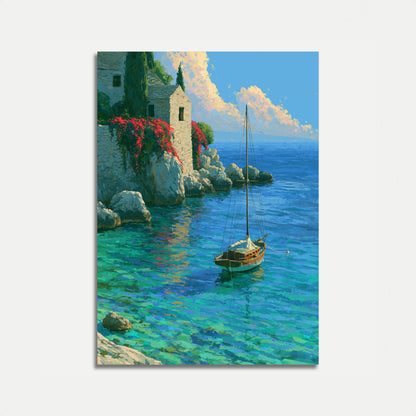 Poster Villaggio Costiero Mediterraneo
